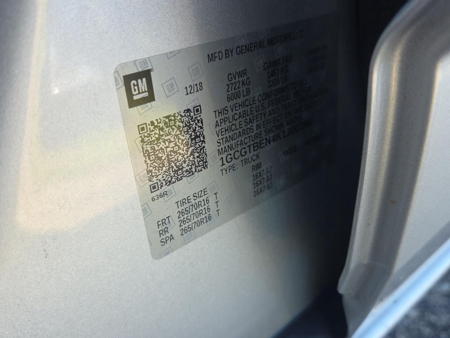 2019 Chevrolet Colorado 4WD Work Truck