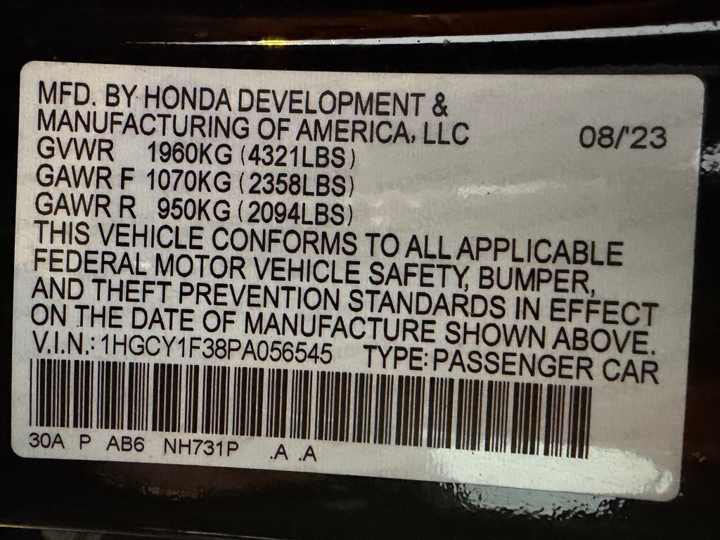 2023 Honda Accord EX CARBRAVO