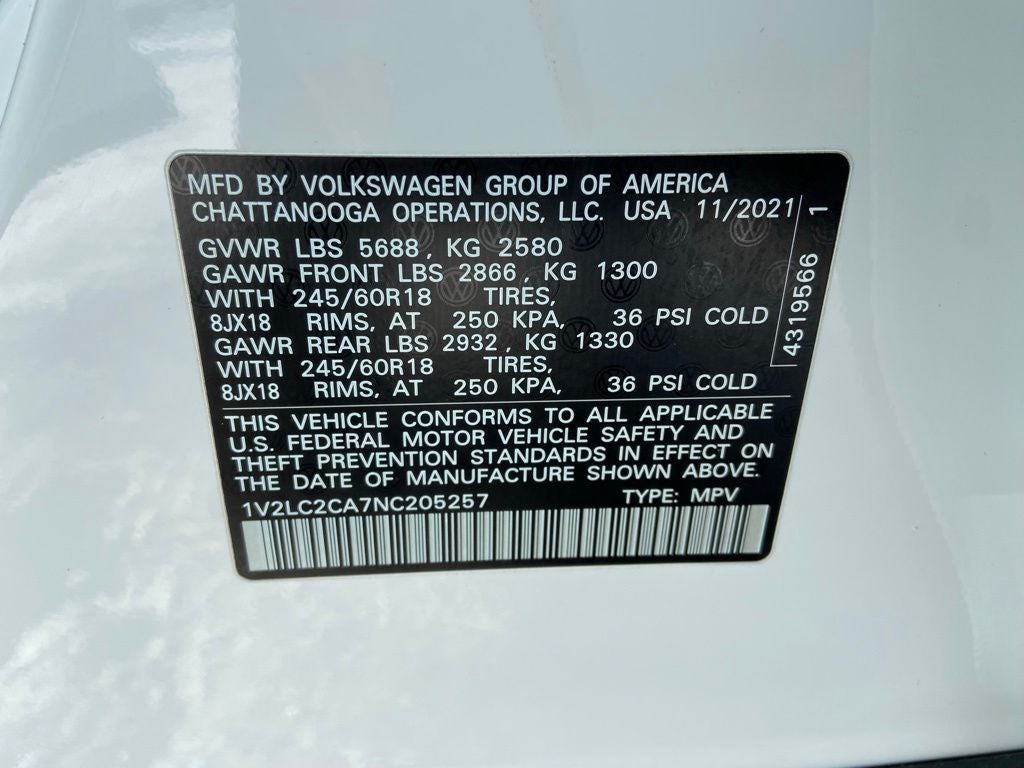 2022 Volkswagen Atlas Cross Sport 2.0T SE